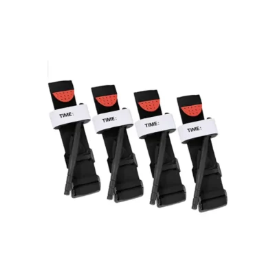 Image showing four tourniquets, essential first aid gear for immediate bleeding control