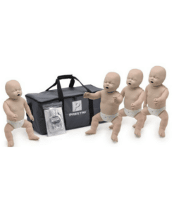 The Prestan Infant Manikin with CPR Monitor 4-Pack offers instant feedback regarding the rate of chest compressions during CPR. These realistic CPR manikins include 4 infant manikin with CPR monitor, 50 face shields/lung bags, carrying case, and instruction sheet. Prestan's Infant training manikin with CPR Rate Monitor allows for instant feedback to both instructor and student regarding the rate of chest compression. This allows each student to gauge their rate of compressions on their own as well as allowing the instructor to monitor several students quickly and easily. Realistic to the eye and the touch. Prestan manikins are uniquely designed as a clam shell that accommodates an easy-to-insert face shield/lung bag. Patented face/head tilt, the Prestan Professional Infant Manikin simulates the way an actual victim's head would move if he required CPR Latex Free Includes: 4 Infant Manikins with CPR monitor, 50 Infant Face-Shield-Lung Bags,